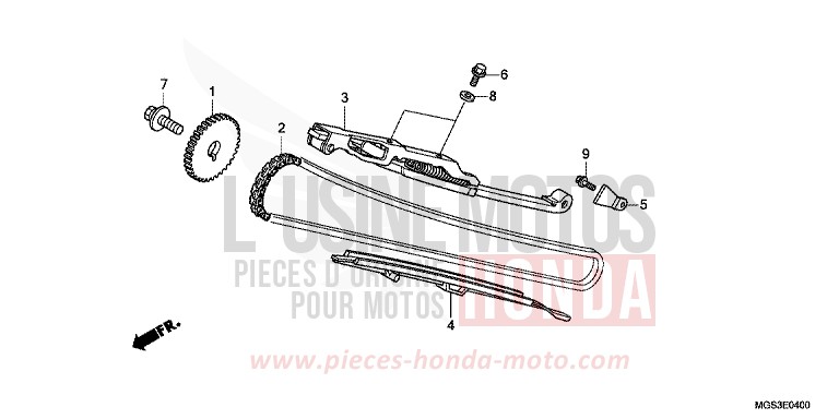 CHAINE A CAMES/TENDEUR de NC700X DCT MAGNA RED (R201) de 2013